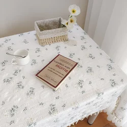 1pc Tablecloth Daisy Cotton and linen literature Little Fresh Photo background cloth TV cabinet cover Coffee table cloth