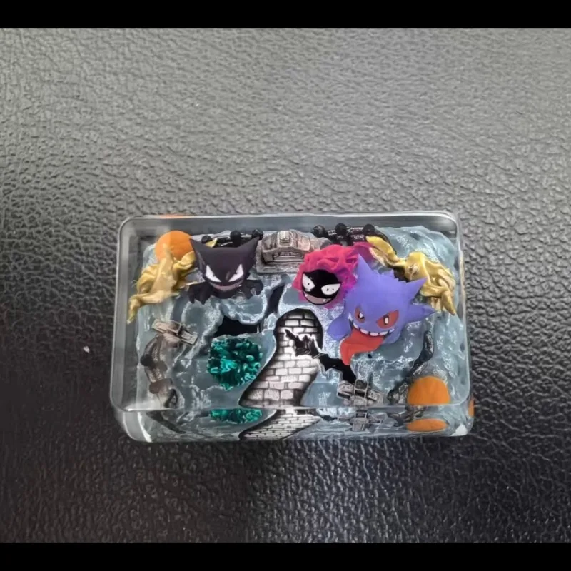 

Колпачки для клавиш Pokemon ручной работы TAB, полупрозрачные клавиши из смолы, персонажи аниме, изысканные 3D колпачки для клавиатуры с поперечной осью, подарки