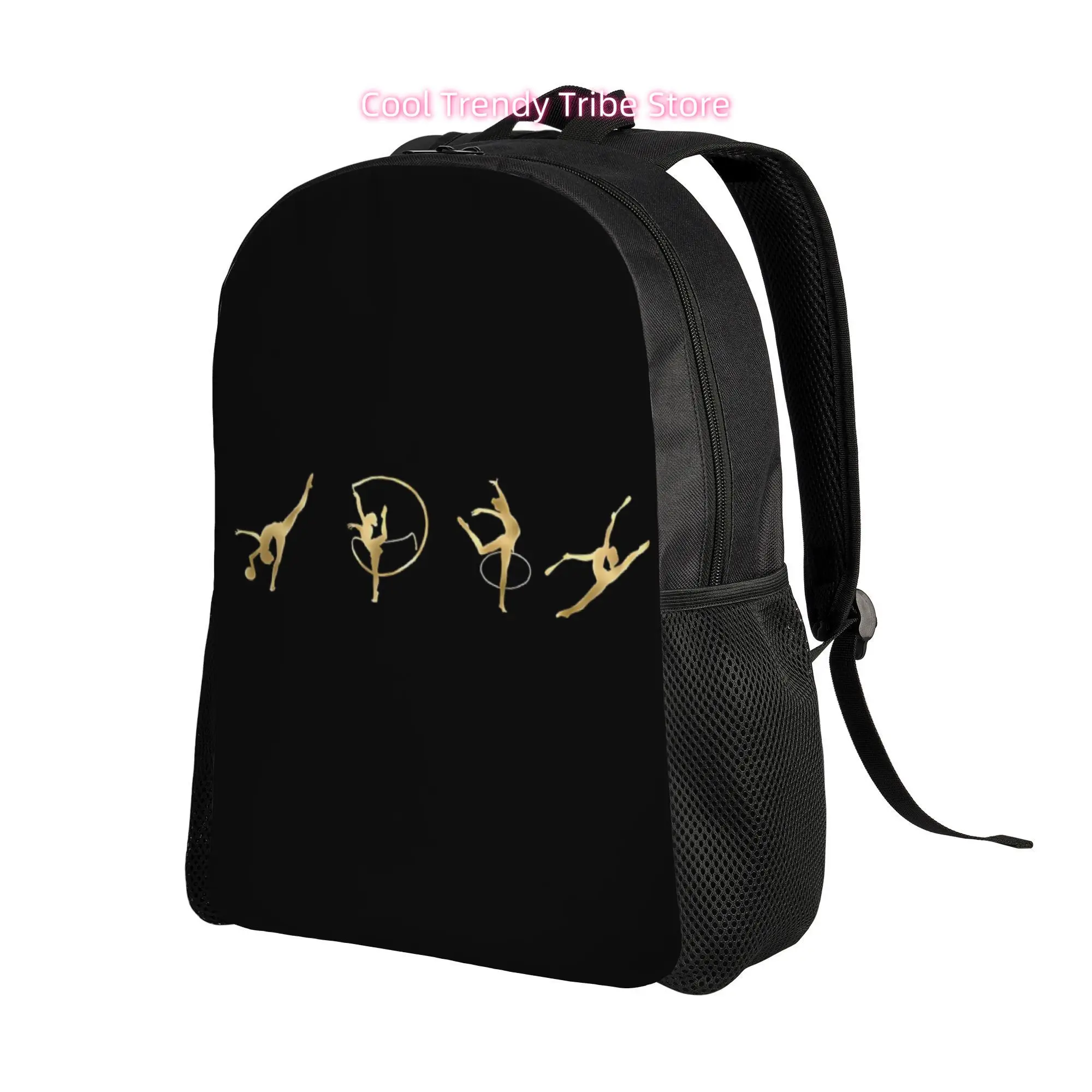 Rhythmic Gymnastics Golden Line Lightweight Casual Backpack with Simple Profile Ideal for Everyday Use in Schools, Offices, or C