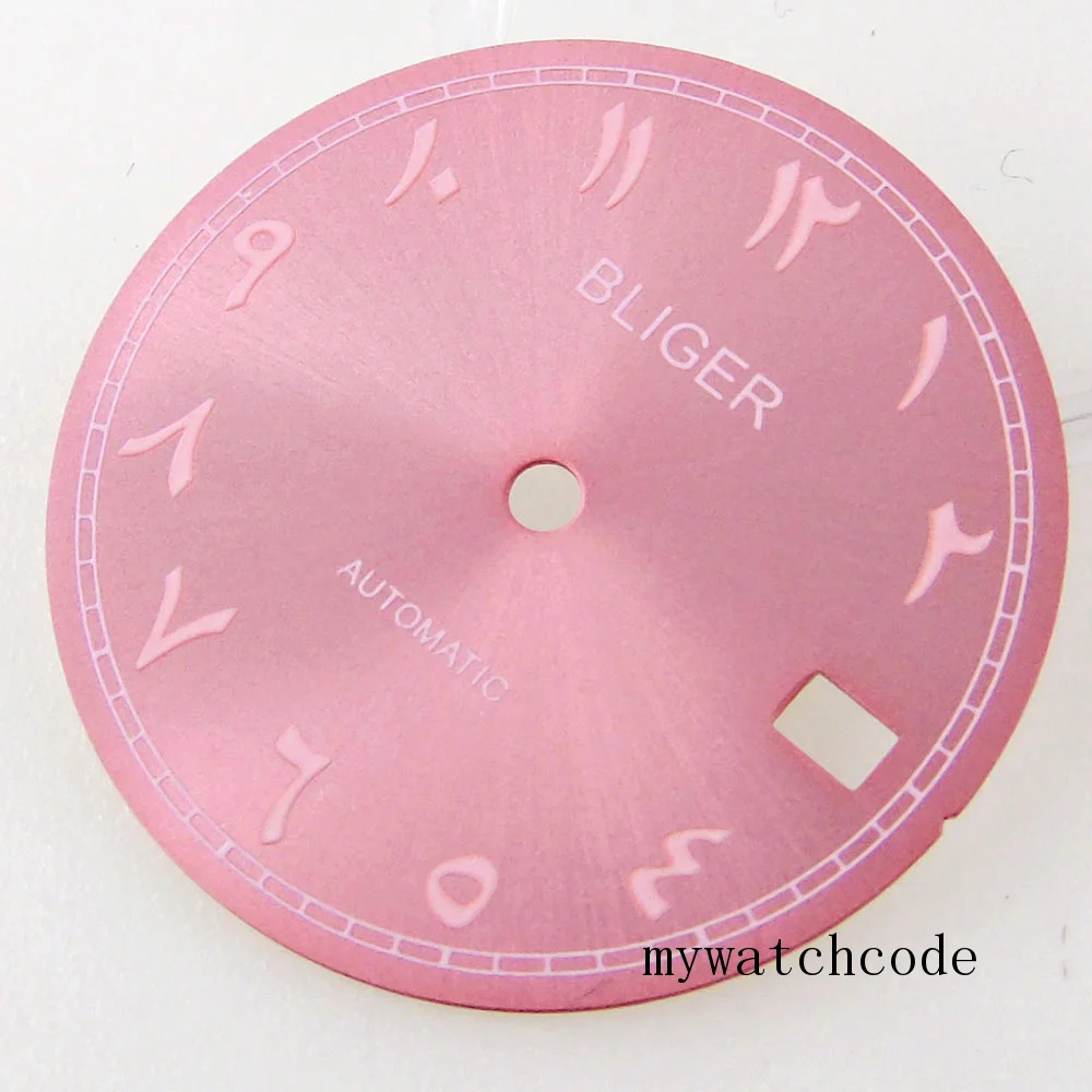 Bliger 29mm viola/rosa/blu/verde/nero quadrante orologio verde Lume Fit NH35A NH36A movimento automatico pezzi di ricambio per orologi