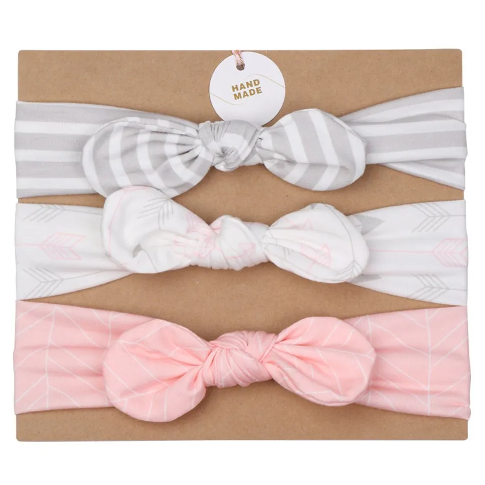 0-2 Years Newborn Baby Headwear 3pcs Spring Autumn Toddler Baby Elastic Bow Hair Ornament Cute Headband for Baby