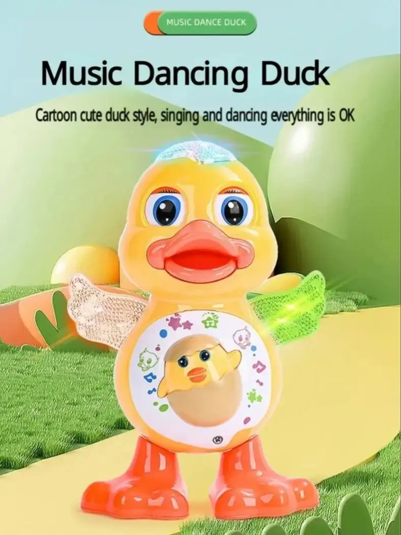 Jouets électroniques canard dansant, yeux clignotants amusants, lumière clignotante, secouez le corps, jouet éducatif Animal de dessin animé Musical mignon, cadeau pour enfant