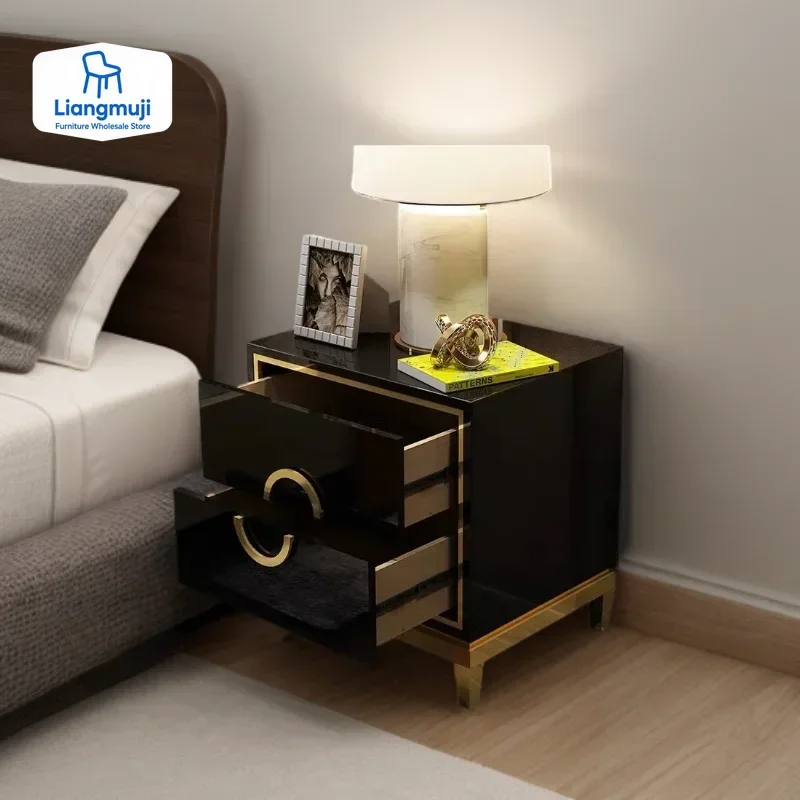 Mesitas De Noche, Mesita De Noche para dormitorio, sofá auxiliar lateral, habitación blanca, mesita De Noche negra, cabecero, muebles De Mesita De Noche