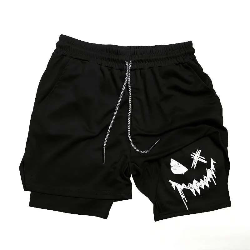 

Double-Layer 2-in-1 Short for Men Summer Athletic Quick Dry Shorts Gym Workout Running Harajuku Training Moisture-Wicking Shorts
