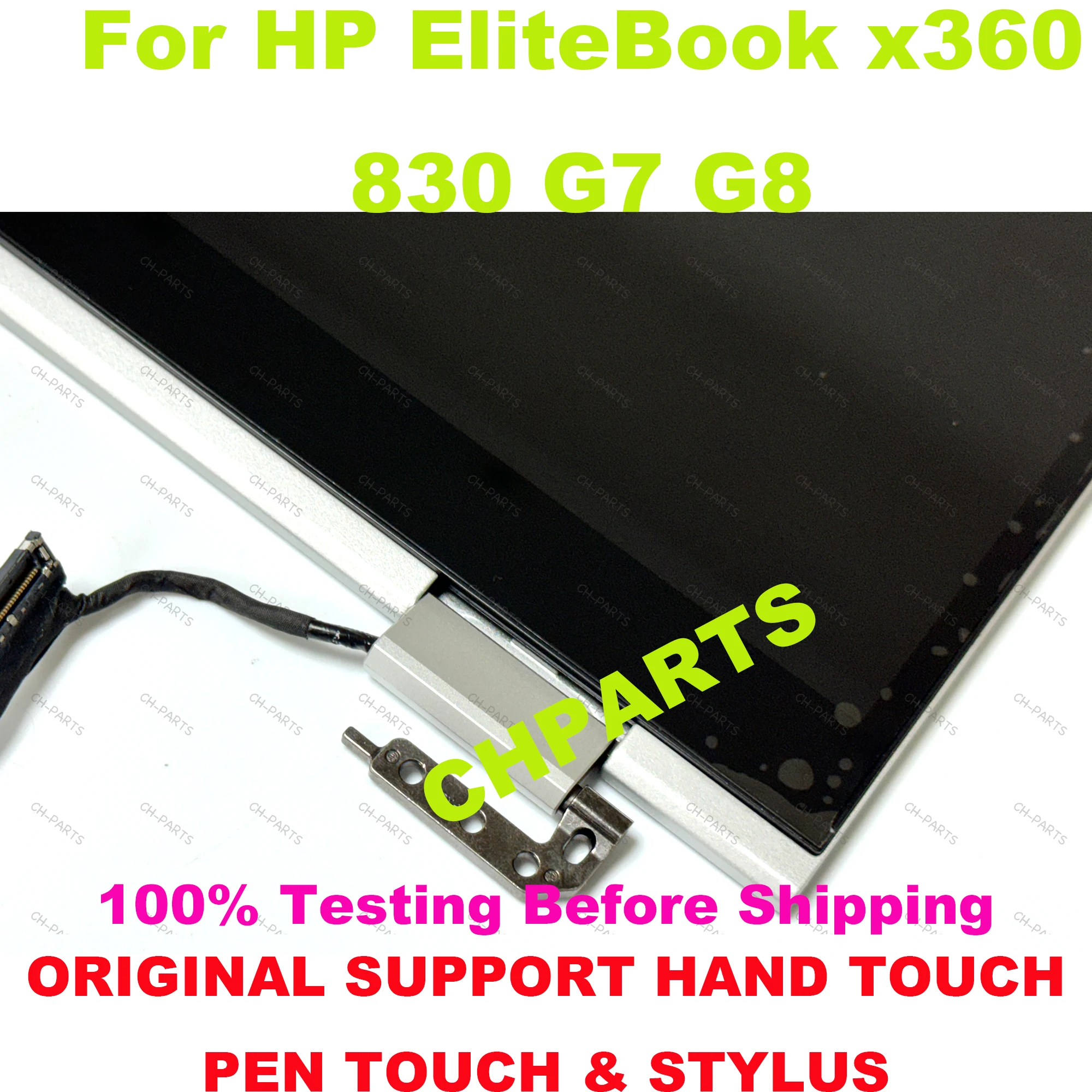 Tela de toque LCD para HP EliteBook, tela de laptop de montagem completa, FHD 1920x1080, M03875-001, M03874-001, 13.3 ", X360, 830, G7, G8