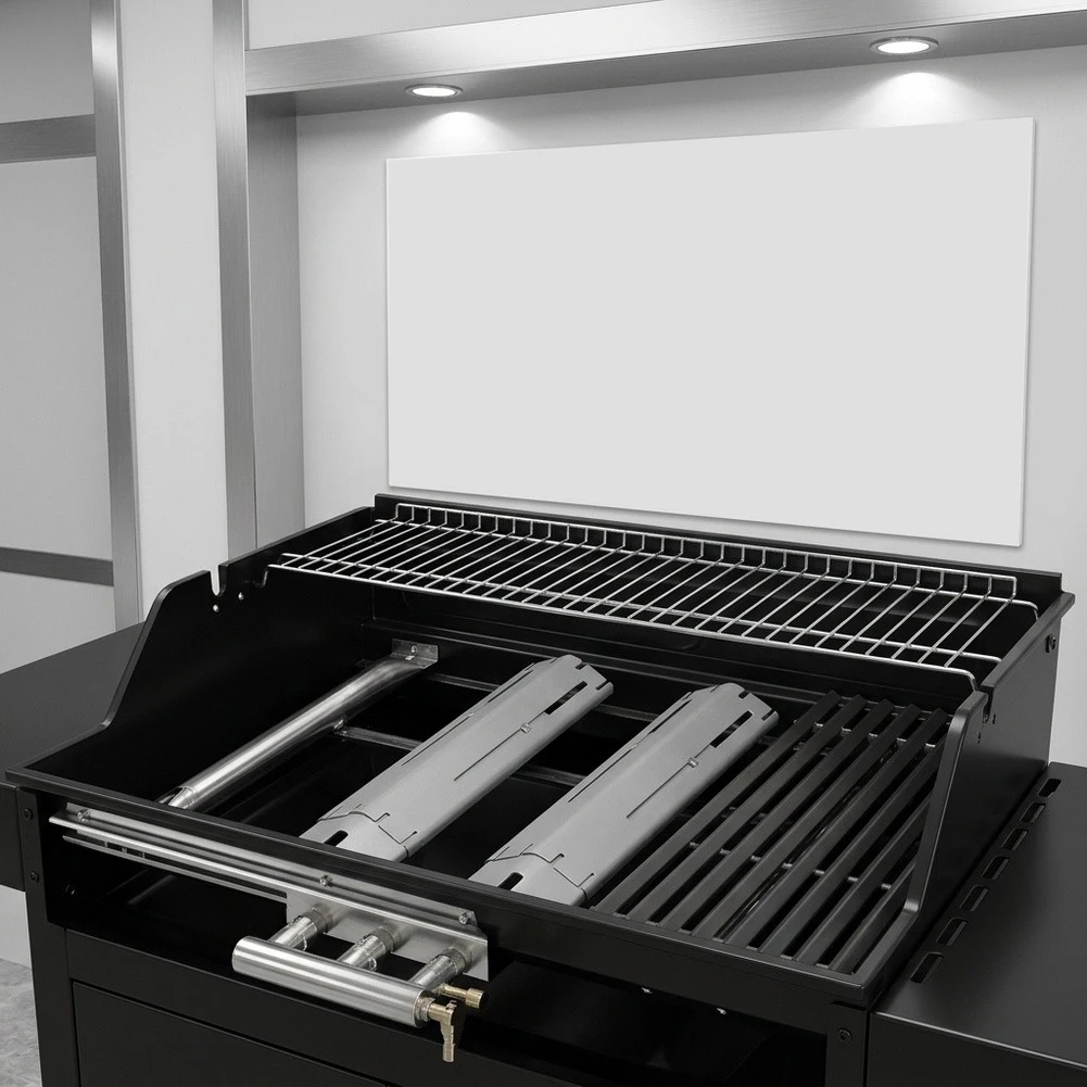 Grill Replacement Heating Plate Guard for 84004 with Adjustable 11.75 to 21 Inch Range and Porcelain Steel Build