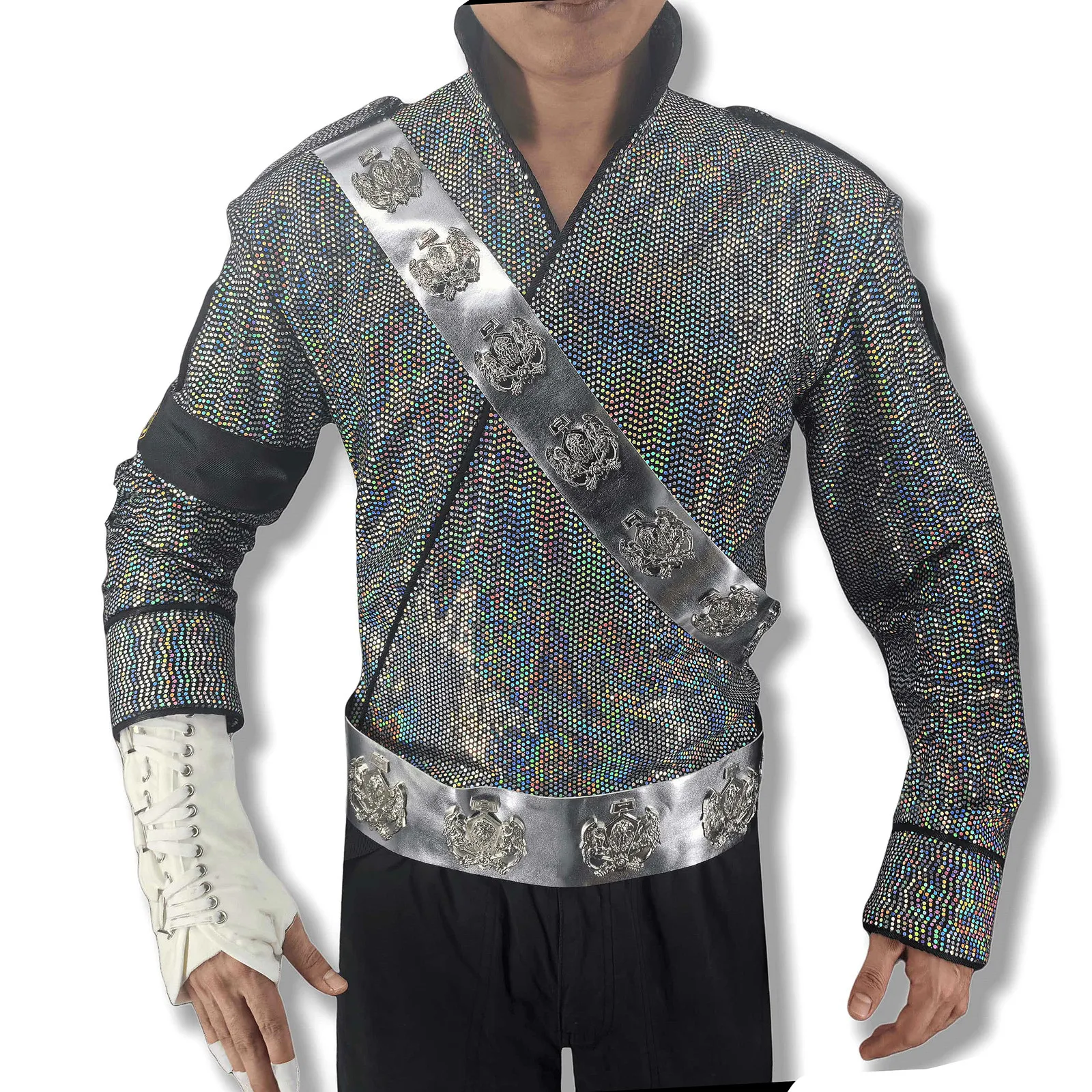 Role-player Rare Michael Jackson Outfit for BAD Bucharest Tour Impersonator Cosplay Halloween Christmas