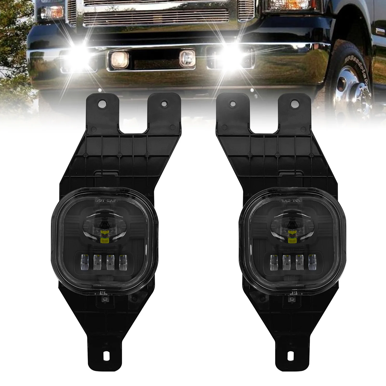 

Светодиодные противотуманные фары для Ford F250 F350 Super Duty 2001-2004 1999-2004 Excursion, передние противотуманные фары в сборе, прозрачные линзы
