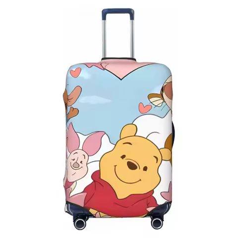 Custom Cartoons Winnie The Pooh Luggage Cover Funny Classic Suitcase Protector Covers Suit For 18-32 inch