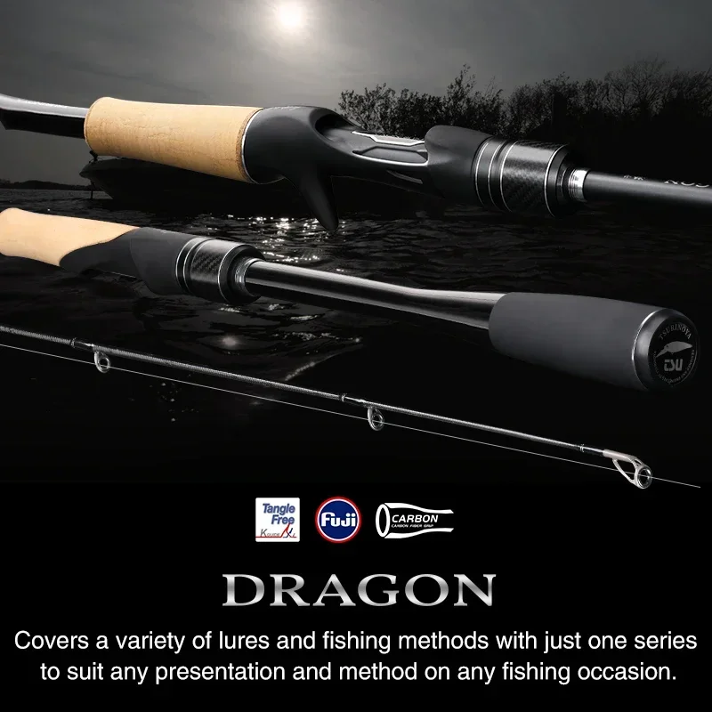 TSURINOYA Versatile Carbon Spinning Fishing Rod DRAGON 1.98m 2.08m L ML M Power Fast Action Carp Fishing Bass Rod FastShipping