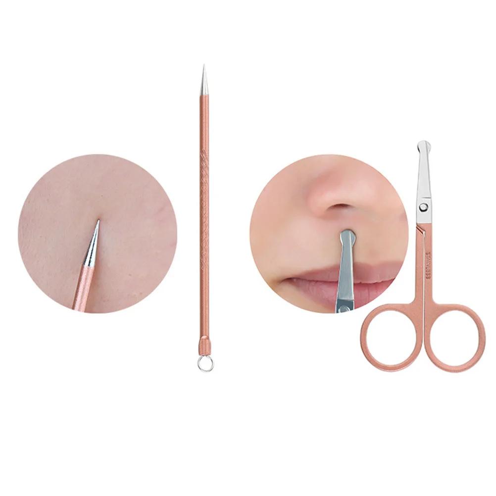 1 conjunto de manicure pedicure conjunto cortador de unhas kit durável de aço inoxidável bordas afiadas pesadas polimento anti-skid ferramentas de aliciamento de unhas