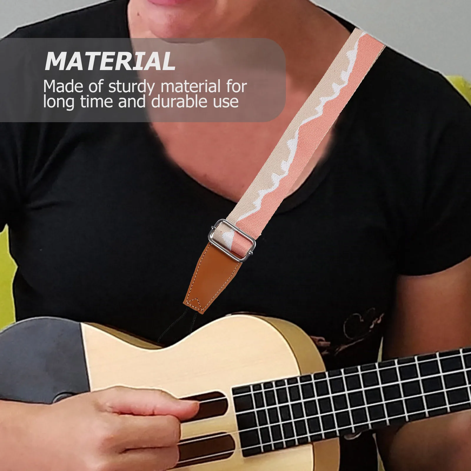 

Ukulele Strap Durable Adjustable Cotton Nylon Guitar Belt No-Drill Safe Long-Lasting Performance Strap Guitar Belt