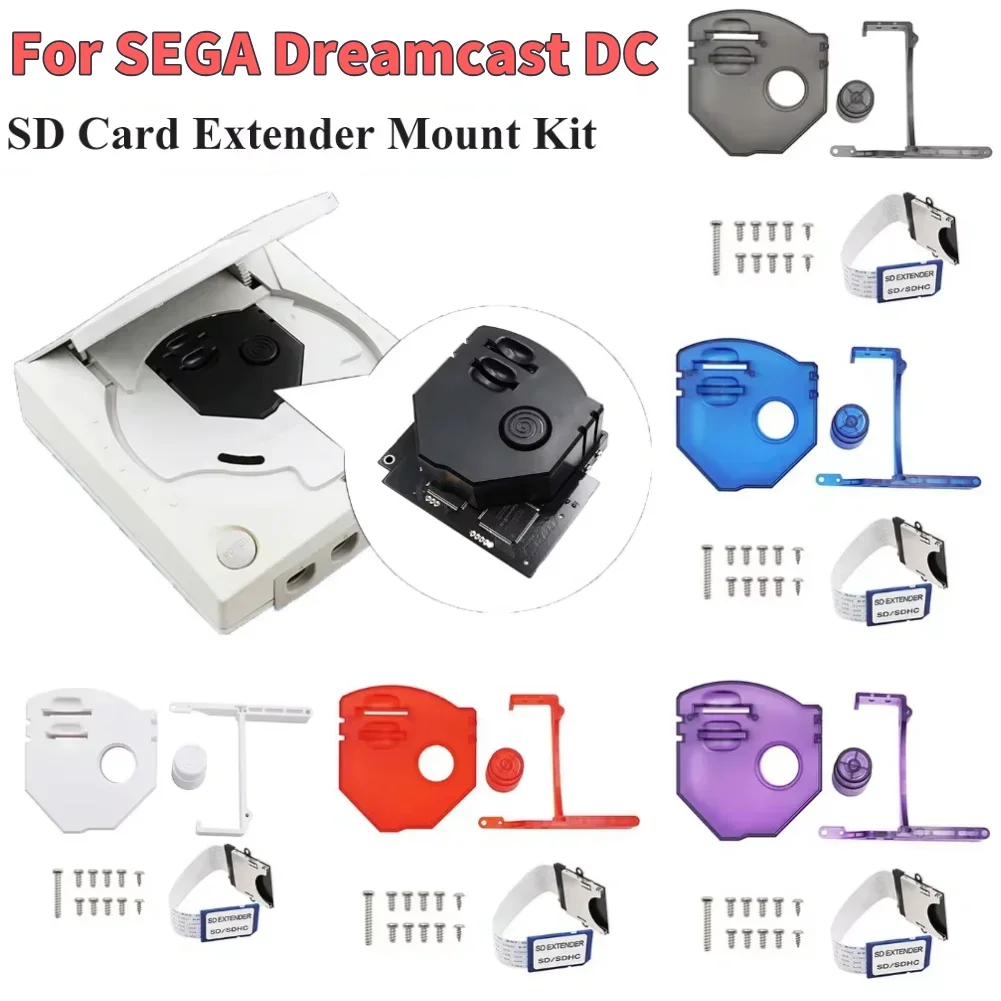 Extensor de Tarjeta SD para Dreamcast GDEMU, Adaptador de Extensión de Tarjeta SD Transparente y Colorido para SEGA DC GDEMU
