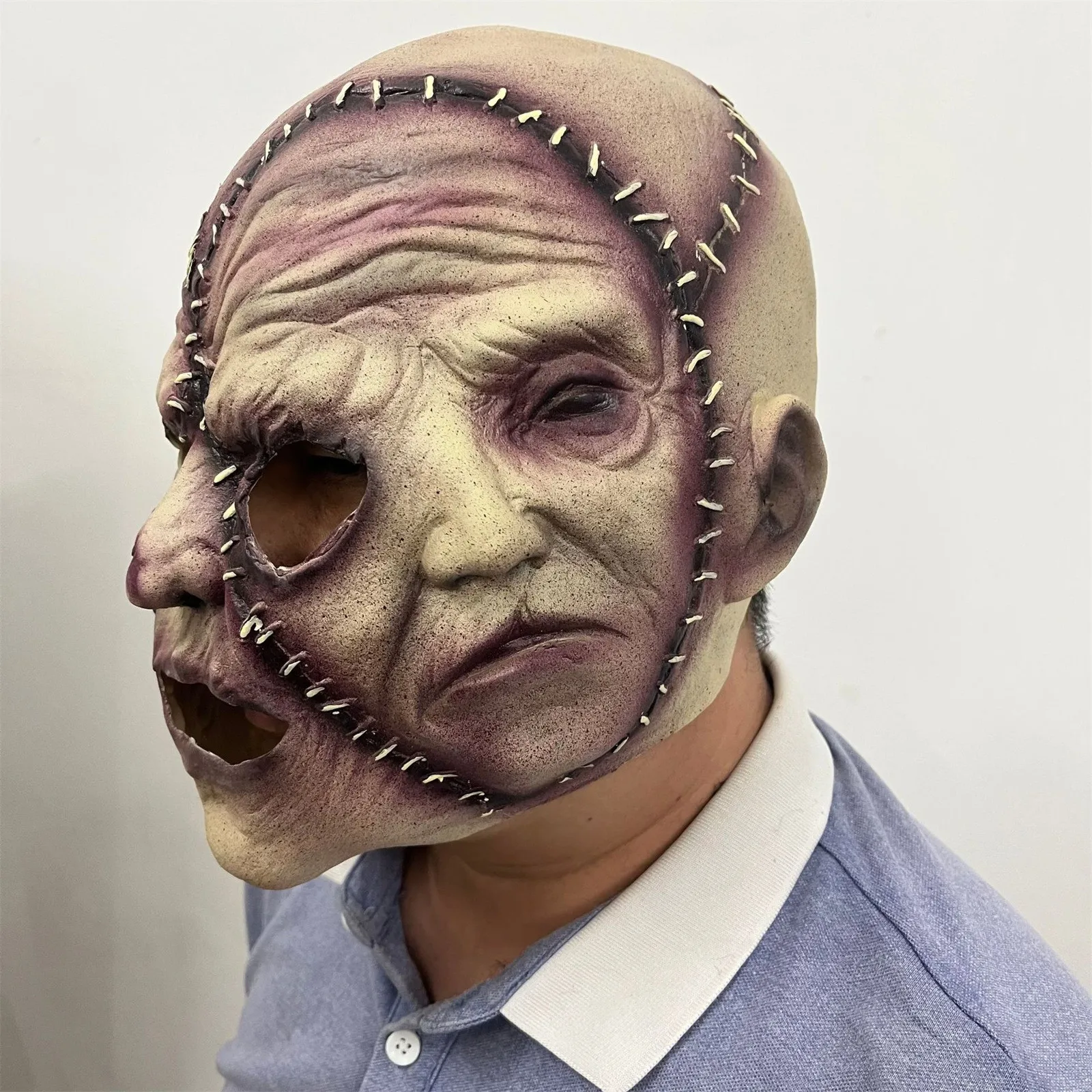 

Horror Three-Faced Demon Devil Full Head Latex Mask Demon Ball Halloween Party Cosplay Costume Decoration Props
