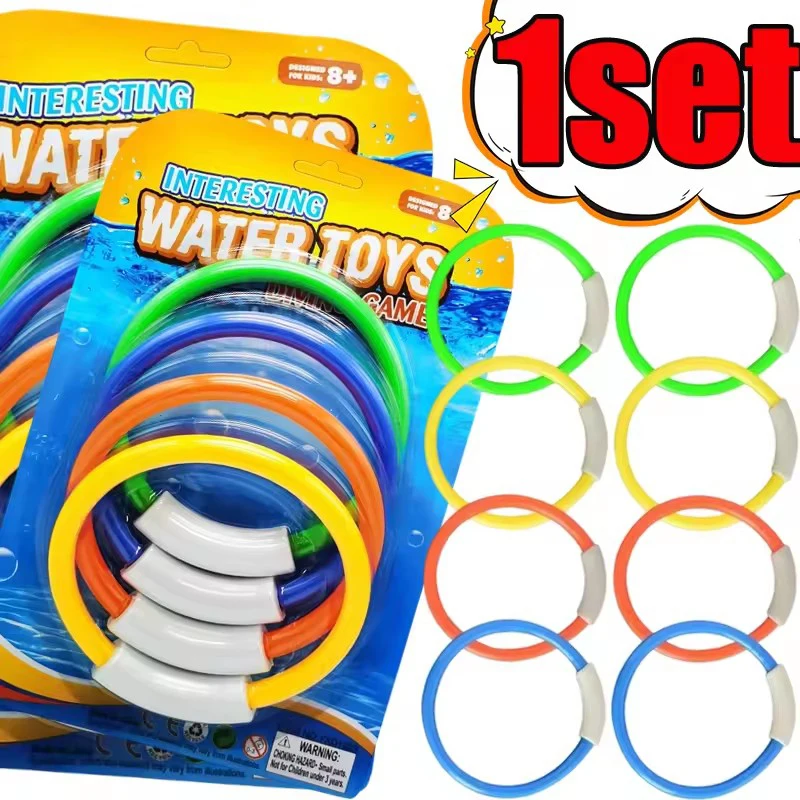 Sinking Dive Rings Pool Diving Games Toys Colorful Swimming Accessories Underwater Retrieval Skill Development Training