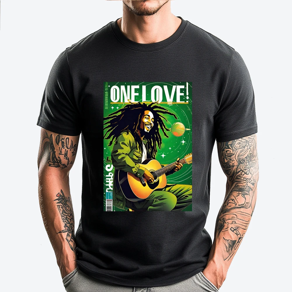 

One Love Reggae Dancehall Jamaican Rastafarian Rasta Tee Cotton Camiseta Outdoor Shirts Men Cotton T Shirt Men Vintage