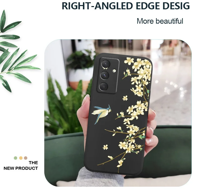 Pflaume Baum Zweig Telefon Fall Für Samsung Galaxy A17 A55 A35 A25 A15 A16 A06 A05 A05S A54 A34 A24 A14 A04 A04S A04E 4G 5G Abdeckung – Detail 6