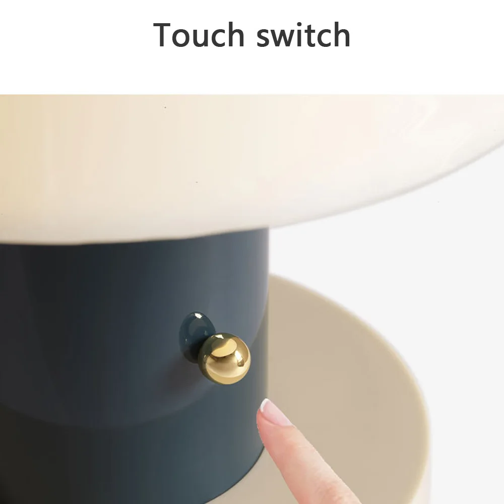 Cogumelo Recarregável Table Lamp, Escandinavo Desktop Decoração, Regulável, Portátil, Ambiente Noite Lâmpada