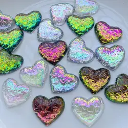 35mm super bright love shaped ab color flat back diy jewelry making scrapbook wedding decoration crystal rhinestone 10pcs/lot
