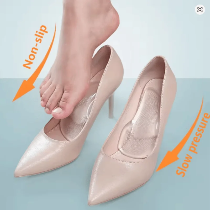 Adult Unisex Silicone Arch Insole to Support Flat Feet Anti-Foot Pain Foot Protection High Heels Three-Point Arch Insole