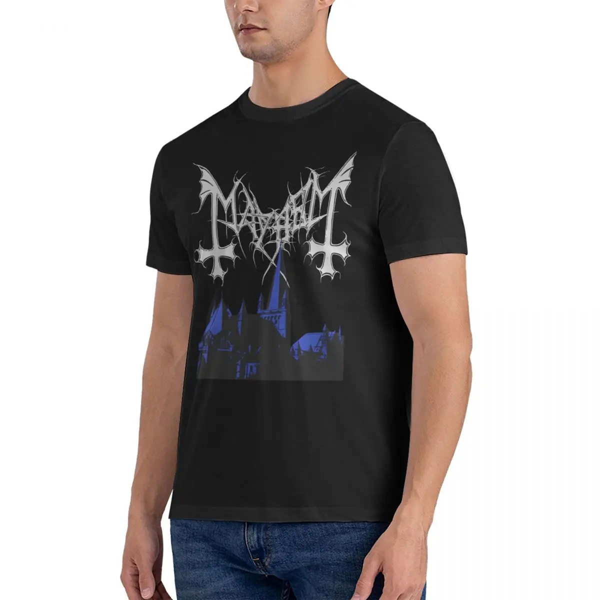 Norway Band - Original Fanart - De Mysteriis Dom Sathanas  T Shirts Mayhem Vintage Tee Shirt Short Sleeve Round Collar T-Shirts