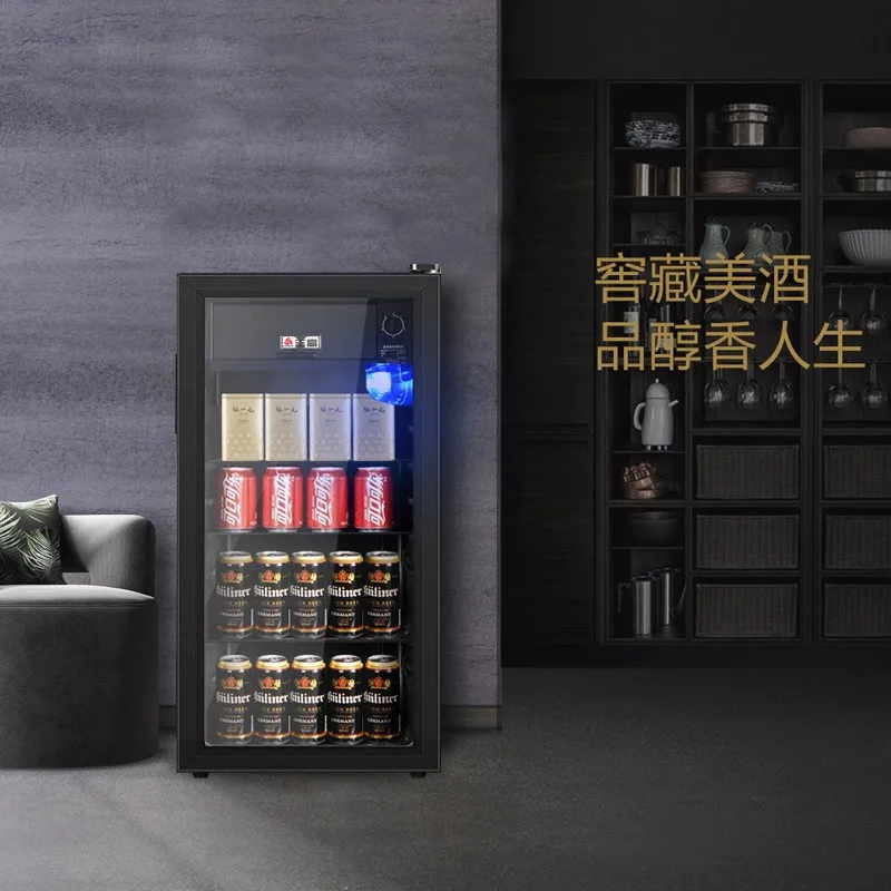 Home Use and Commercial Use Single Door Transparent Glass Small Wine Cabinet Household Refrigerated Cabinet Display