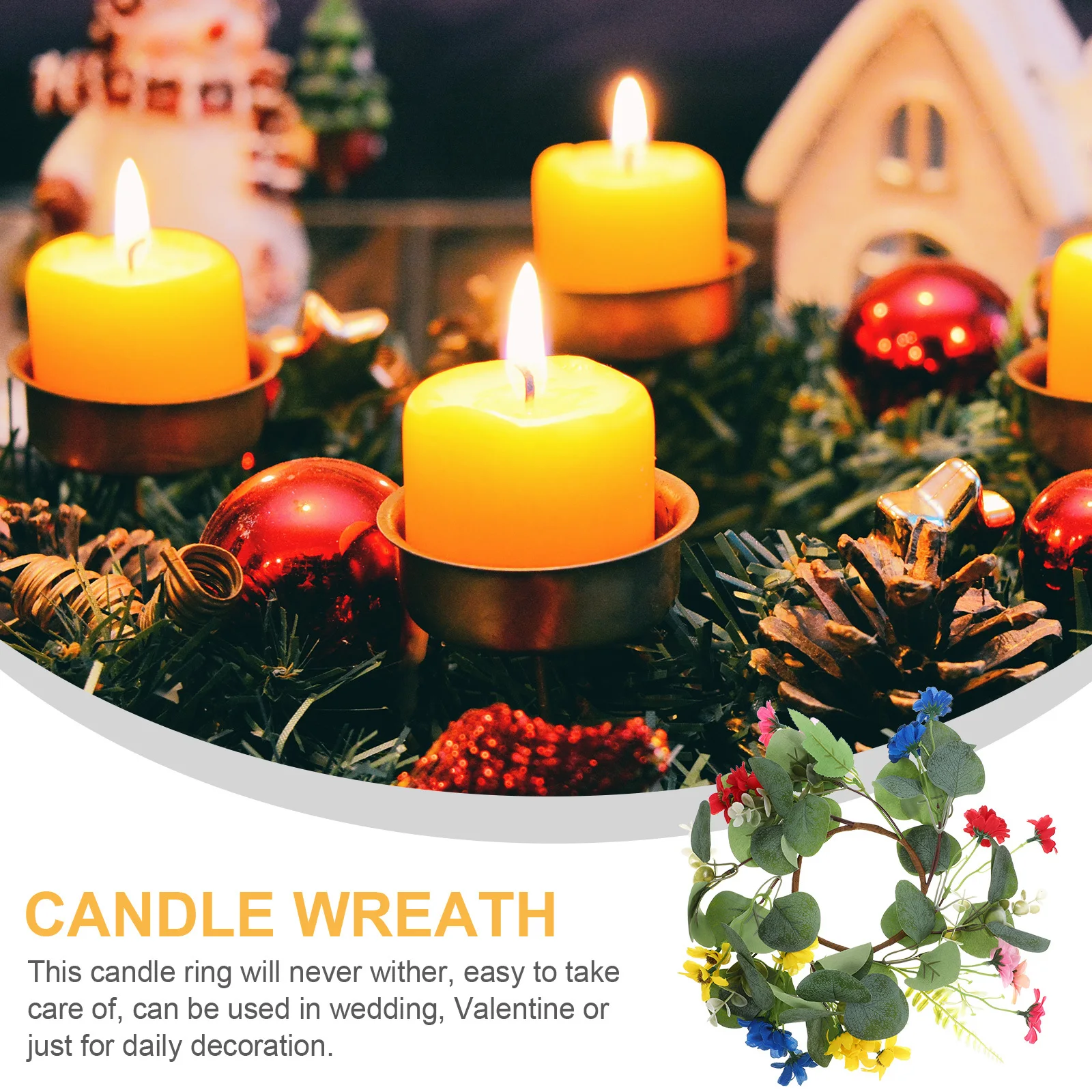 

2Pcs Green Wreaths for Decorating Rings Compact Size Light Weight Wreaths for Pillars Indoor Outdoor Events Decoration