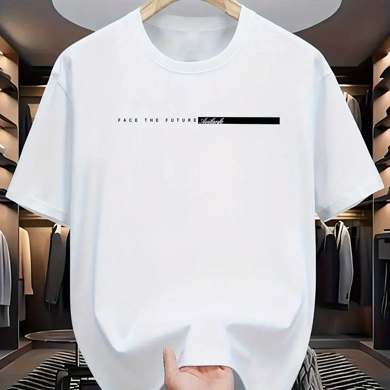 تي شيرت رجالي موضة الصيف ماركة 100% قطن نسخة فضفاضة غير رسمية رسالة مطبوعة طاقم الرقبة قصيرة الأكمام شارع العليا