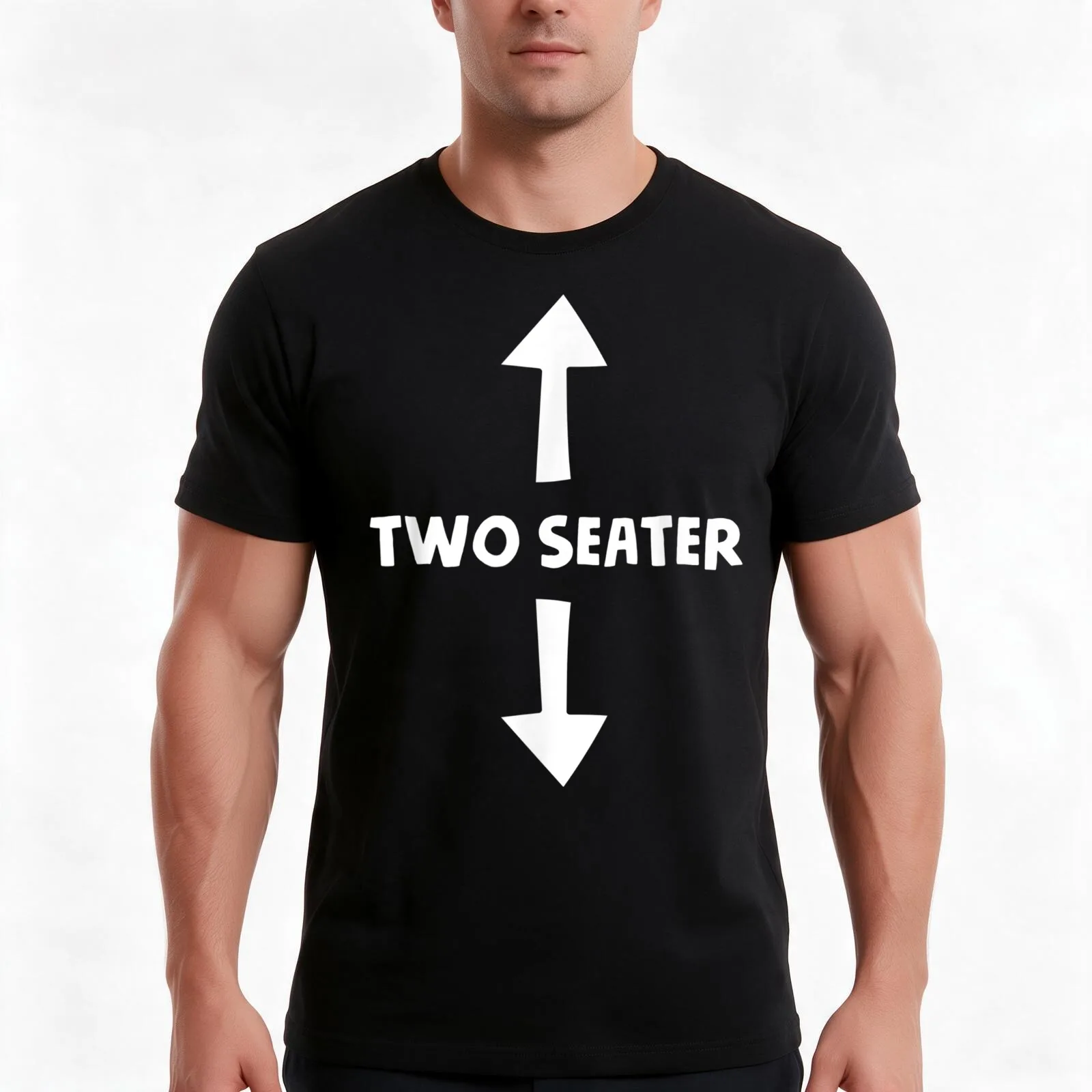 Two Seater Arrow Funny Novelty | Dad Joke Meme Tee T-Shirt Summer Casual Cotton Tee, Unisex Men Women