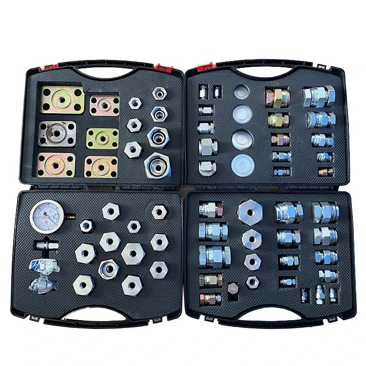

Excavator Test Tool Maintenance Full Range of Tubing Plugs Hydraulic Pressure Gauge Set Diagnostic Tool