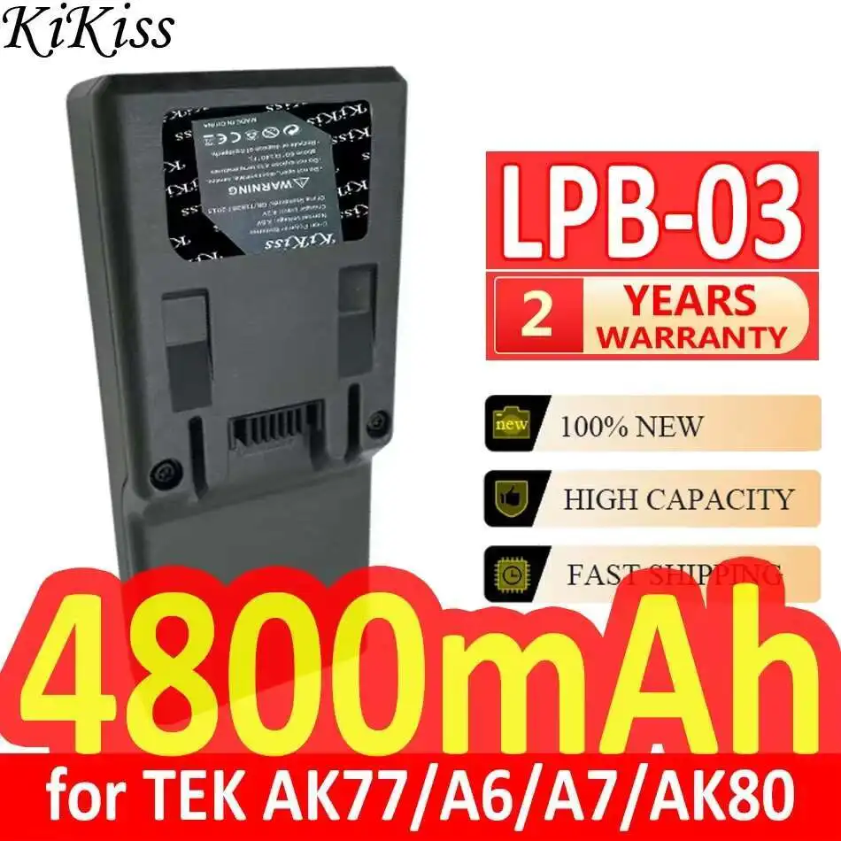 

Lpb-03 Black For Tek AK77 A6 A7 AK80 High-Efficiency 4800Mah Measuring Equipment Battery Long-Lasting Performance