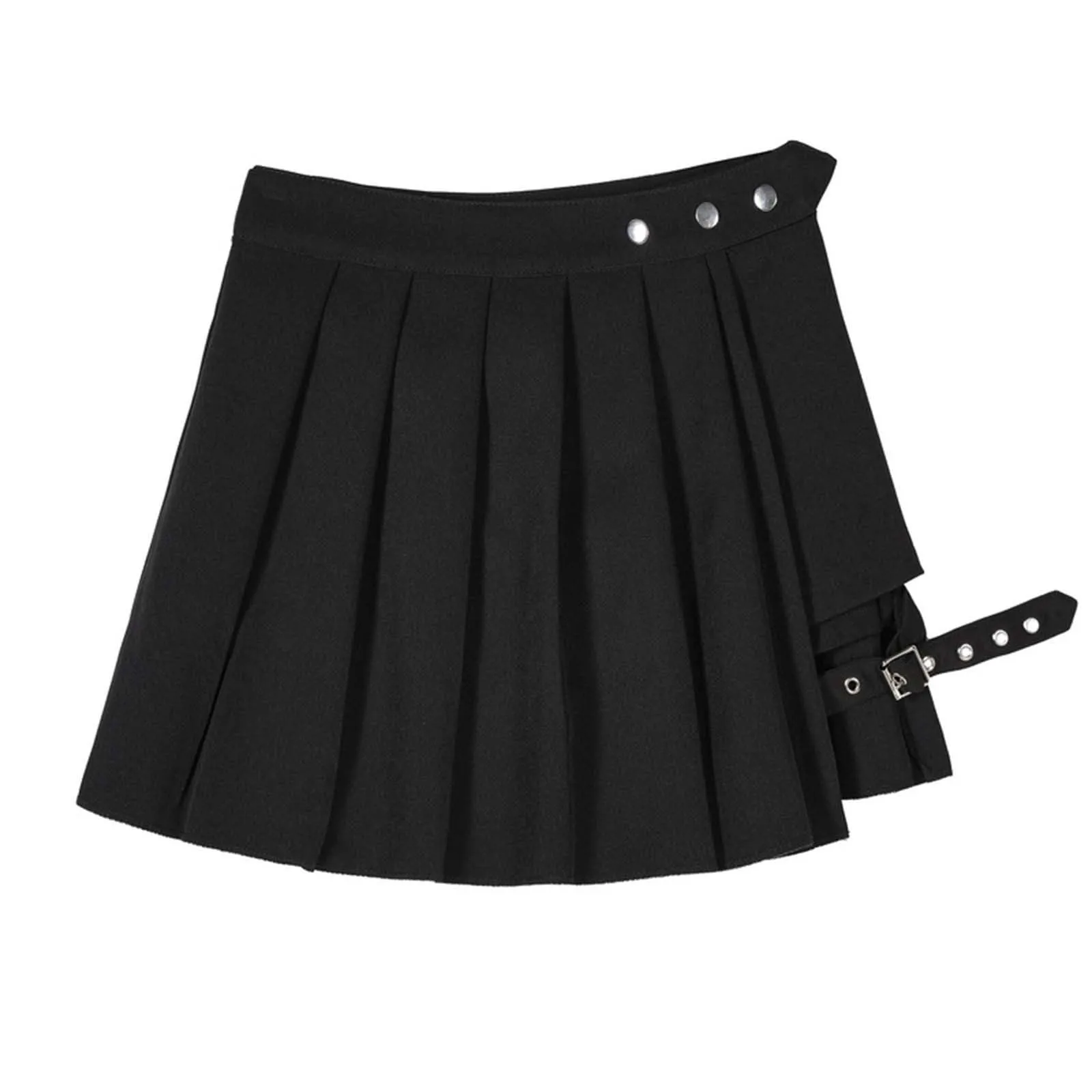 Women's Trouser Skirt Short Trousers Casual Skirt With Buckle Gothic Pleated Skirt Pleated Rave Skirt Cargo Trouser