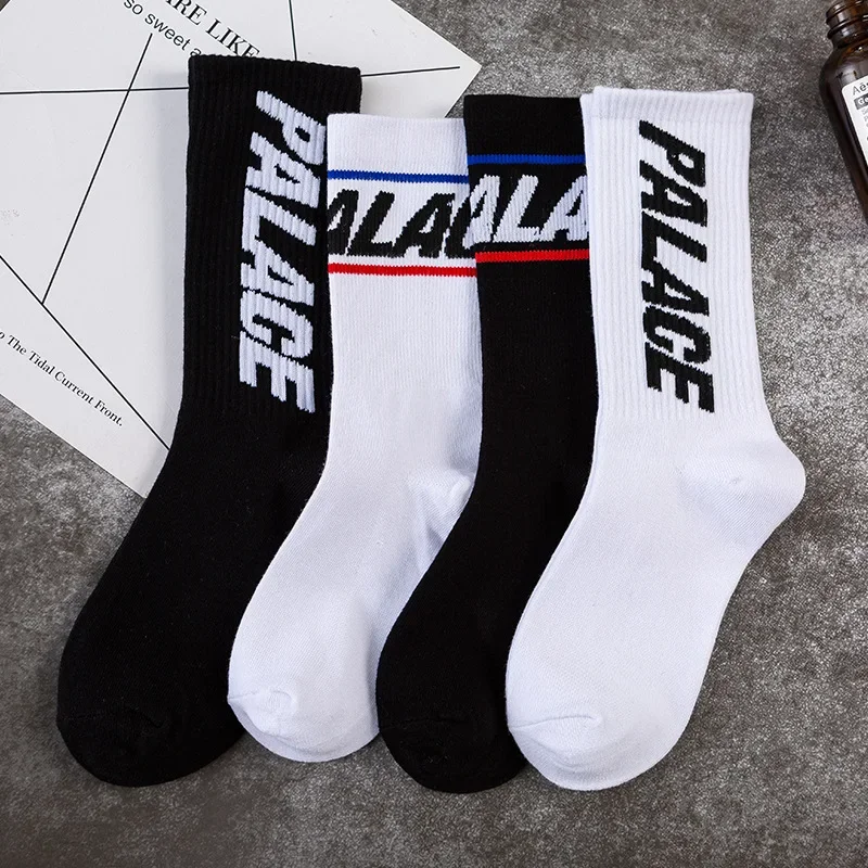 Palace Skate & Basketball Socks - Trendy Unisex High-Top Mid-Calf Socks, Versatile Streetwear for Instagram Style