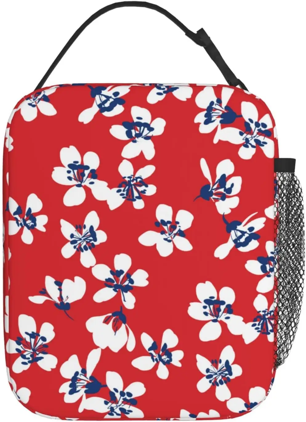 Fiambrera hawaiana Florals para hombres y mujeres, bolsa de almuerzo reutilizable con aislamiento, bolsa enfriadora para Picnic y playa, bolsa de almuerzo portátil de talla única