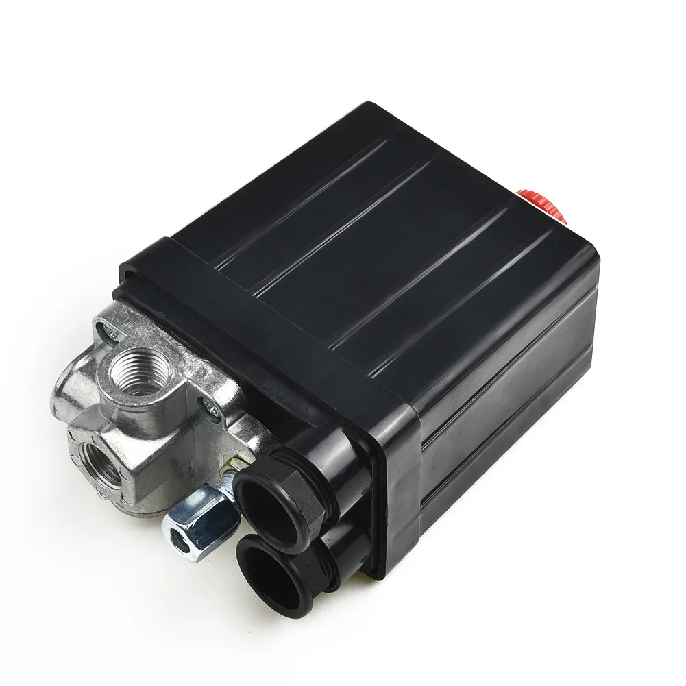 Air Compressor Vertical Four-Way Control Valve Pressure Switch Replacement 220V 380V Normally Closed Contact 6mm Exhaust Pipe