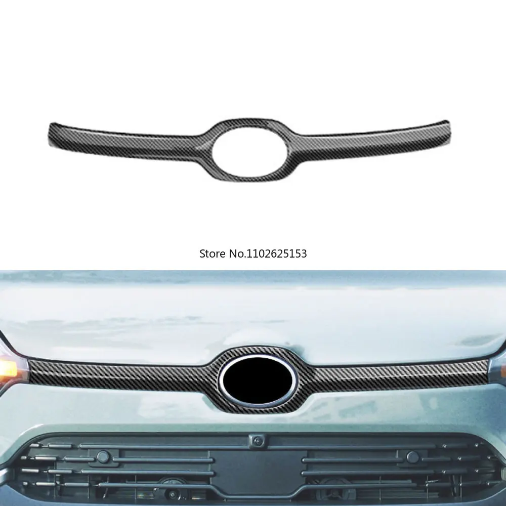 

For Toyota Sienta 10 Series 2022 2023 Front Bumper Grille Grill Hood Cover Front Mesh ABS Carbonfiber Trim Exterior Accessories