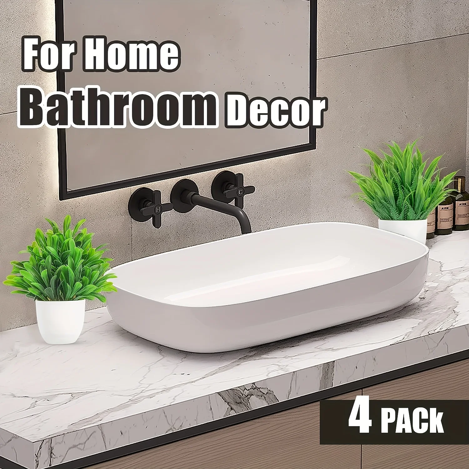 4pcs Mini Artificial Potted Plants Fake Bonsai Greenery for Home Office Farmhouse Bathroom Shelf Decor Indoor - view 5