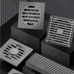 Anti-odor Bathtub Shower Drainer Floor Chuveiro Salle De Bain Bathroom Accessories 10cm Square Gray Floor Drain Waste Drain