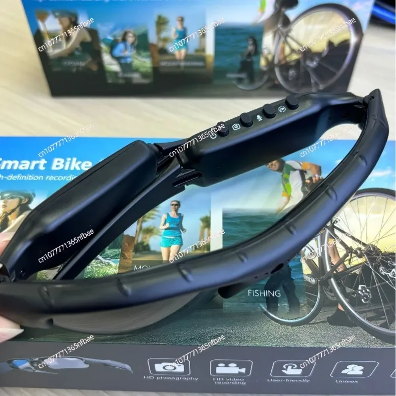 Smart WiFi Stereo Audio Sunglasses, Wireless TF Card Support Sports Glasses for Cycling Driving Outdoor Use