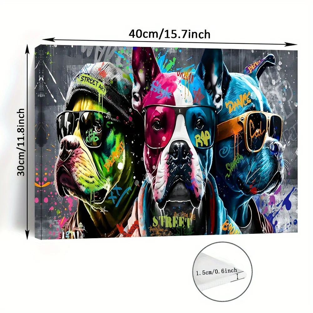 Canvas Wall Art Cool Dog Canvas Wall Art Framed Wall Art Print Suitable for Living Room and Bedroom Home Decor Holiday Gifts