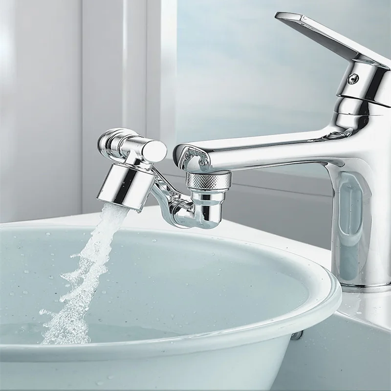 New 2 Mode 1080° Rotation Aerator Splash Kitchen Tap Extend Water Nozzle 22/24mm Adaptor Faucet Bubbler Robotic Arm Sprayer Head