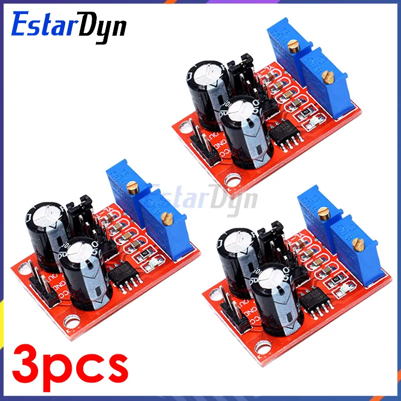 Estardyn 3pcs NE555 pulse frequency, duty cycle adjustable module,square/rectangular wave signal generator,stepping motor driver