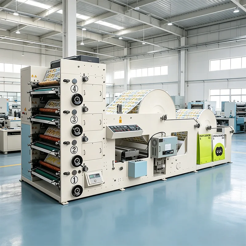 Multi-color Flexographic Printing Machine with Die Cutting Station for Label Production