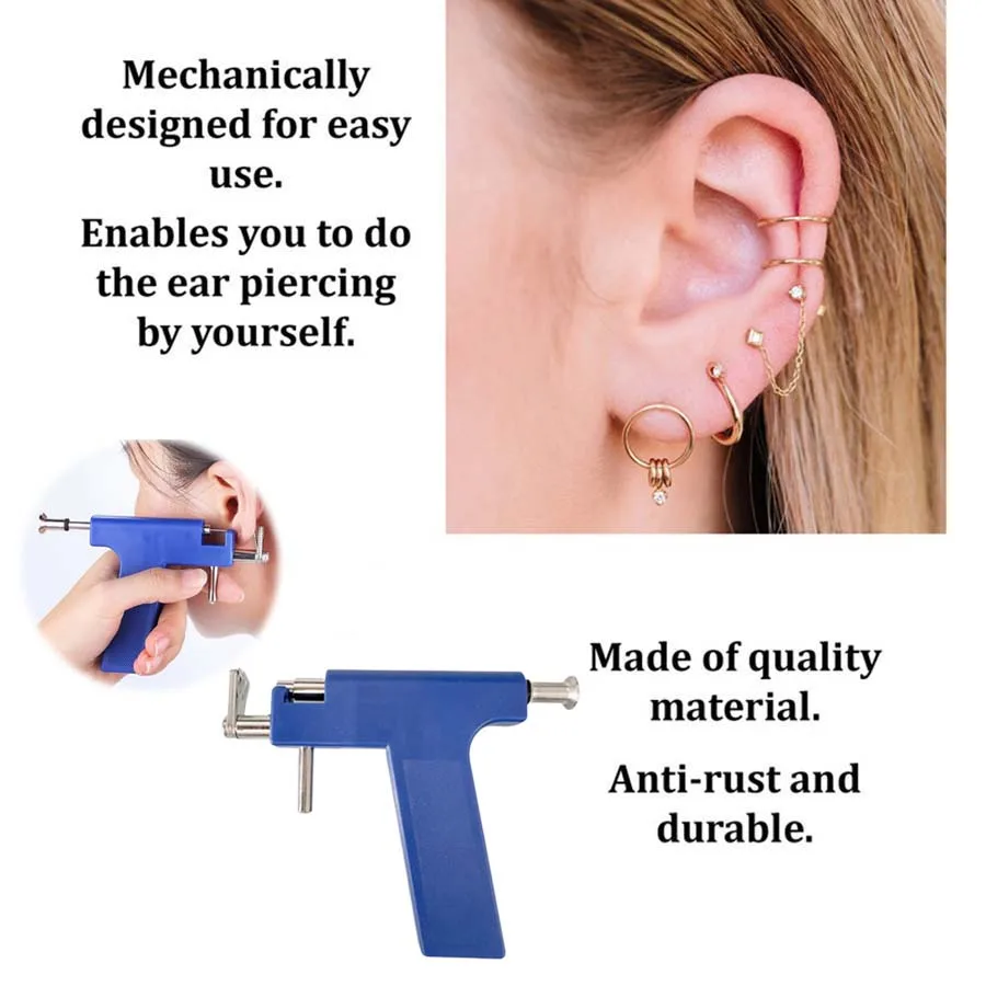 Professional Ear Piercing Gun Kit with 98pcs Stainless Steel Ear Studs-Safety Gun Piercing image 2