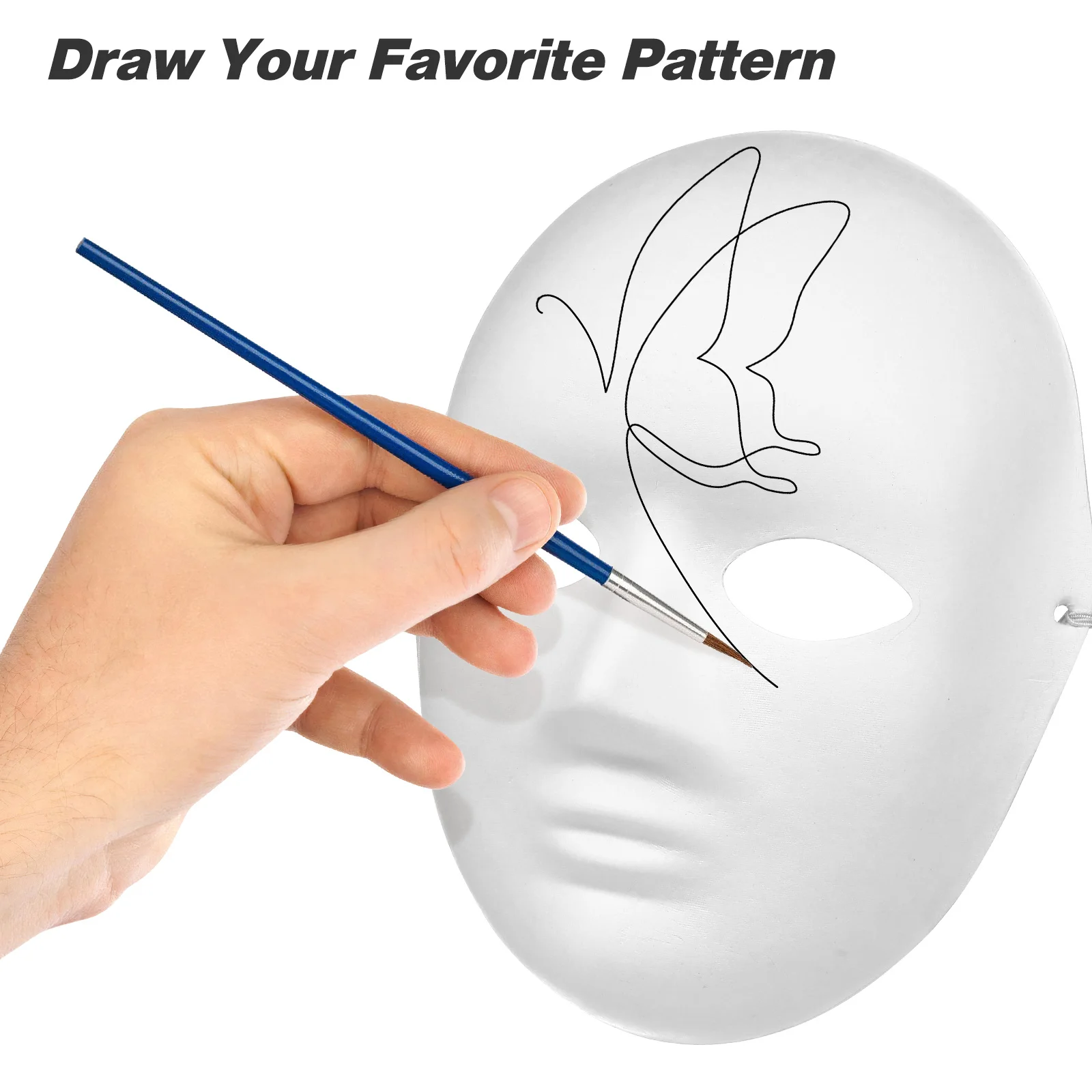 

12pcs Diy Blank Face Masks Paper Pulp Halloween Ghost Costume Party Mask For Adults Scary Masquerade Carnival Hip-Hop Dance