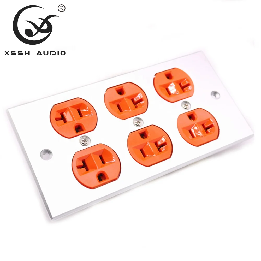 US gniazdo zasilania złącze Hi-end DIY HIFI mosiądz 62% miedziowanie 24k złoto 146 typ 15AMP IEC wlot 3 piny gniazdo do wtyczki elektrycznej