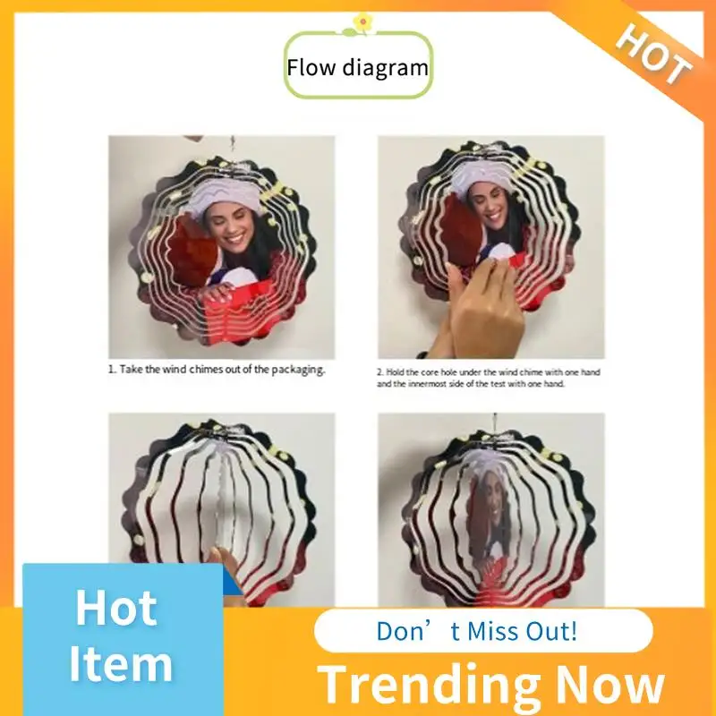 

6Pack 8 Inch Sublimation Wind Spinner Blanks 3D Wind Spinners Hanging Wind Spinners For Christmas Garden Decoration Easy Install