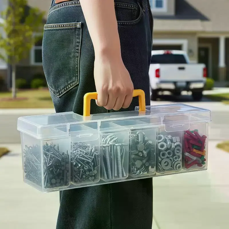 1/7pcs Tool Parts Storage Box Set Multi-Compartment Organizer Sorting For Screws Wrenches Hardware Accessories Toys