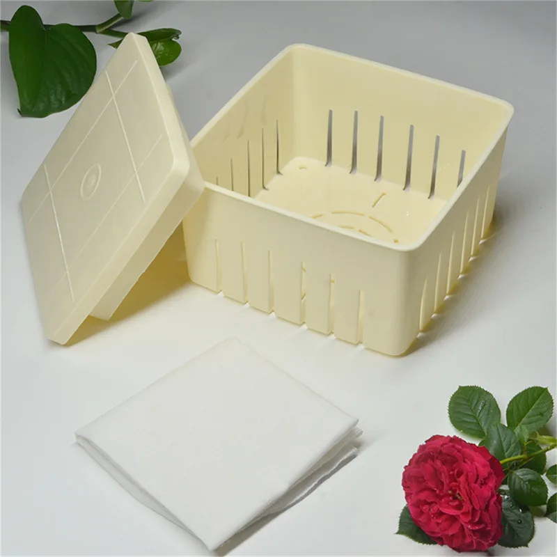 1 Set DIY Plastic Tofu Press Mould Homemade Tofu Mold Soybean Curd Tofu Making Mold Without Cloth Kitchen Cooking Tool