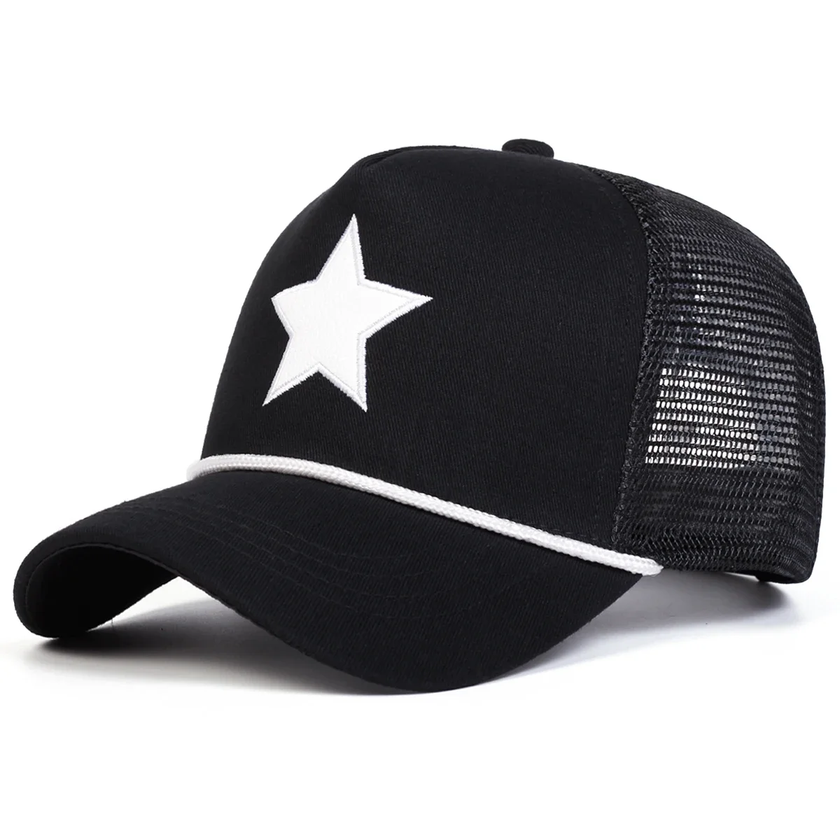 Unisex Five-pointed Star Embroidery Baseball Net Caps Spring Summer Outdoor Adjustable Casual Hats Sunscreen Hat Sports Cap